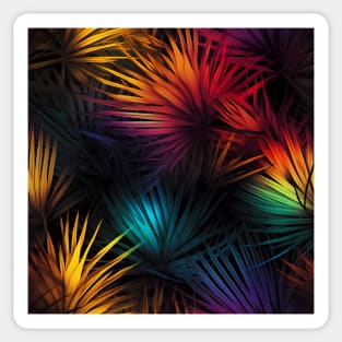 Rainbow Palm Leaves Sticker